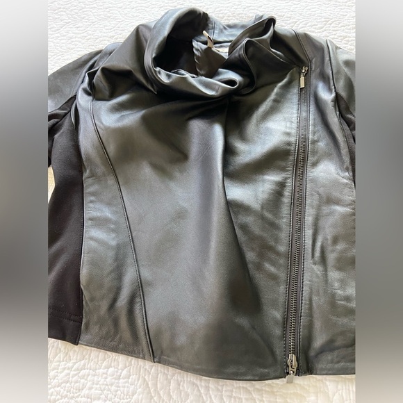 BCBGeneration Leather and Stretchy Knit Jacket Moto, Edgy, Street Style, Urban - Picture 3 of 10